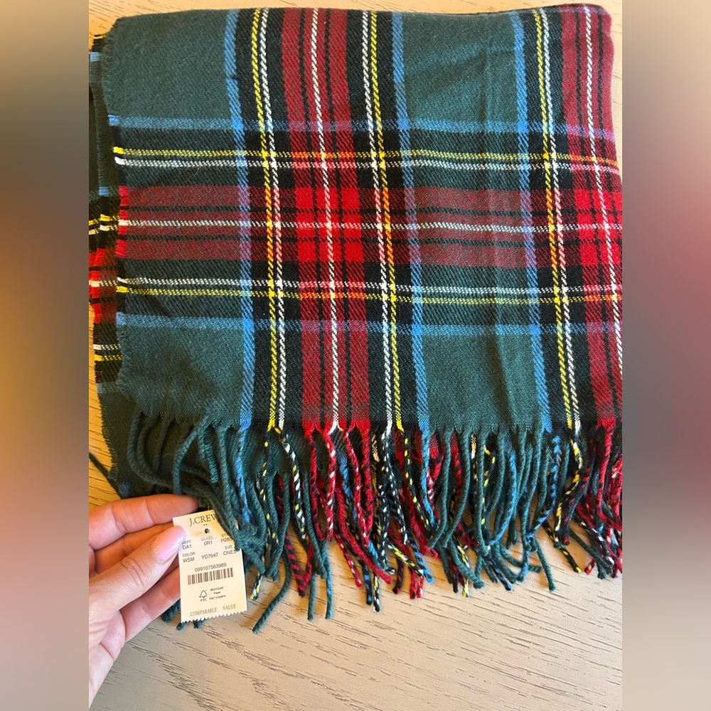 Plaid Fringe Scarf J Crew
